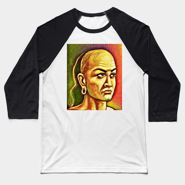 Chanakya Snow Portrait | Chanakya Artwork 15 Baseball T-Shirt by JustLit